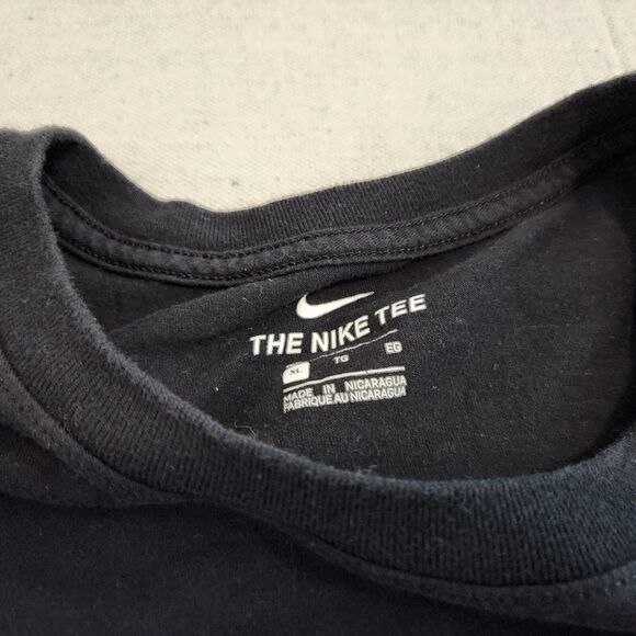 Nike Shirt Mens XL Black Short Sleeve Yellow NIKE Spell Out Athletic Tee - Picture 4 of 12